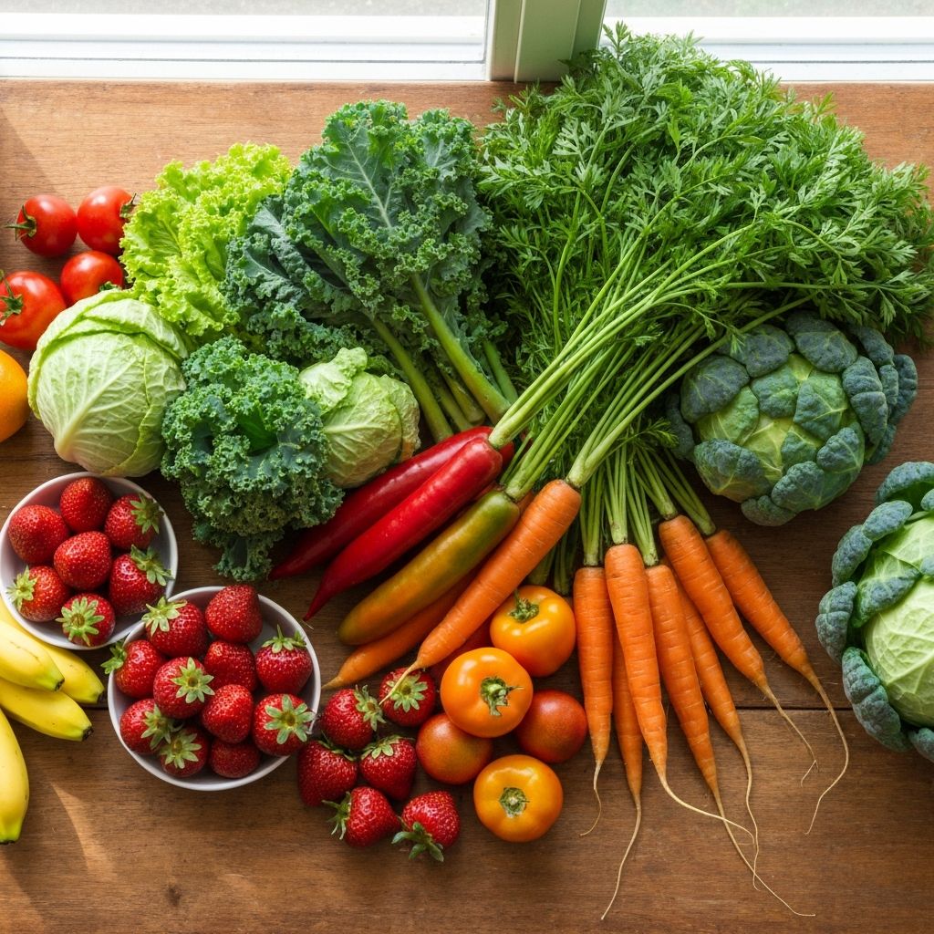 Taze sebzeler ve meyvelerle dengeli beslenme